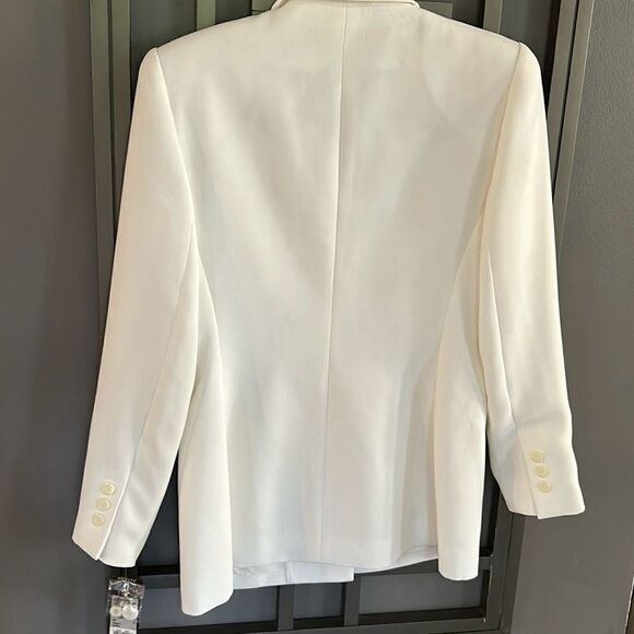 NWT Vintage Kasper & co white blazer jacket with shoulder pads deadstock 2P - Picture 6 of 8